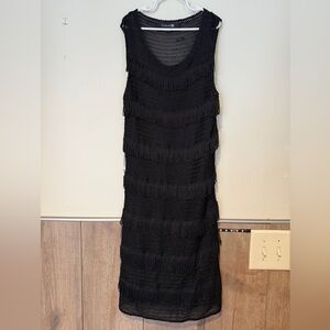 Forever 21 Black Fringe Maxi Dress
